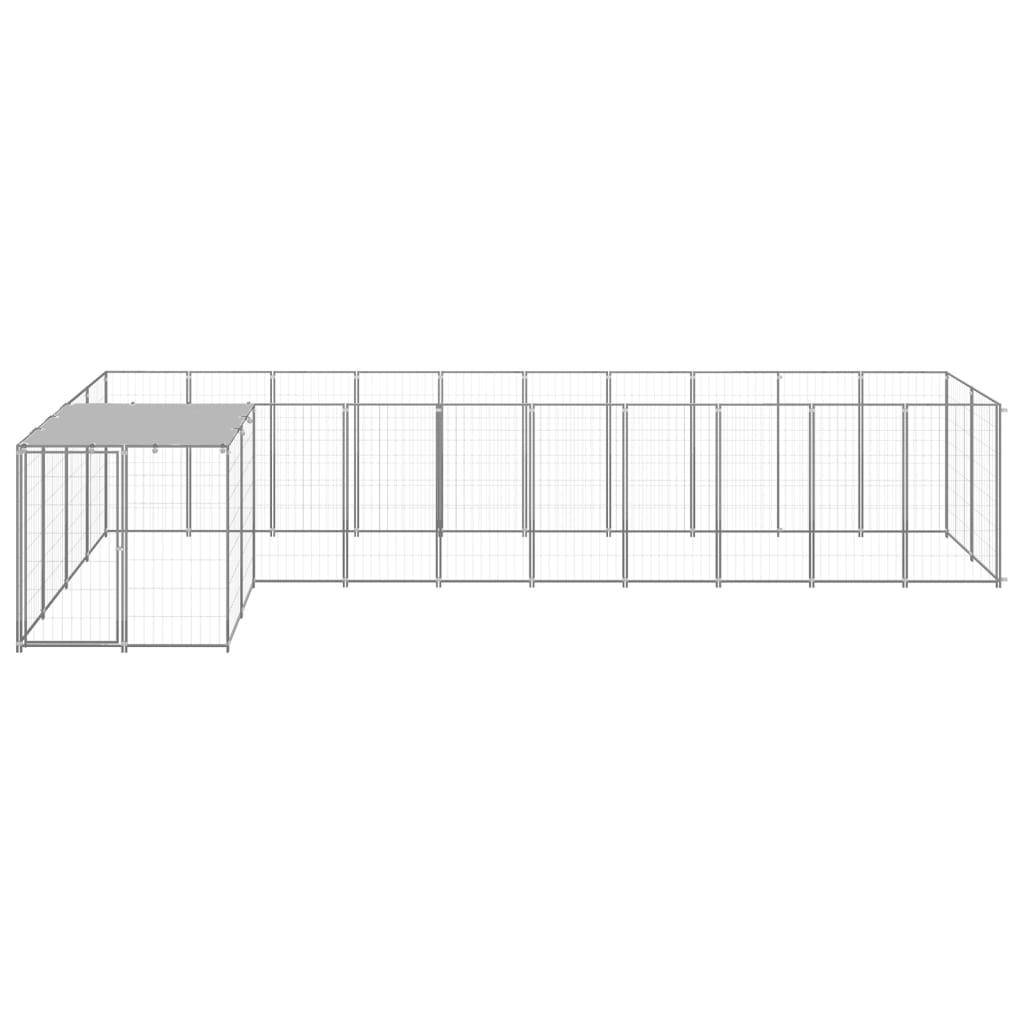 Helloshop26 - Chenil extérieur cage enclos parc animaux chien argenté 7,26 m² acier - Imagen 3