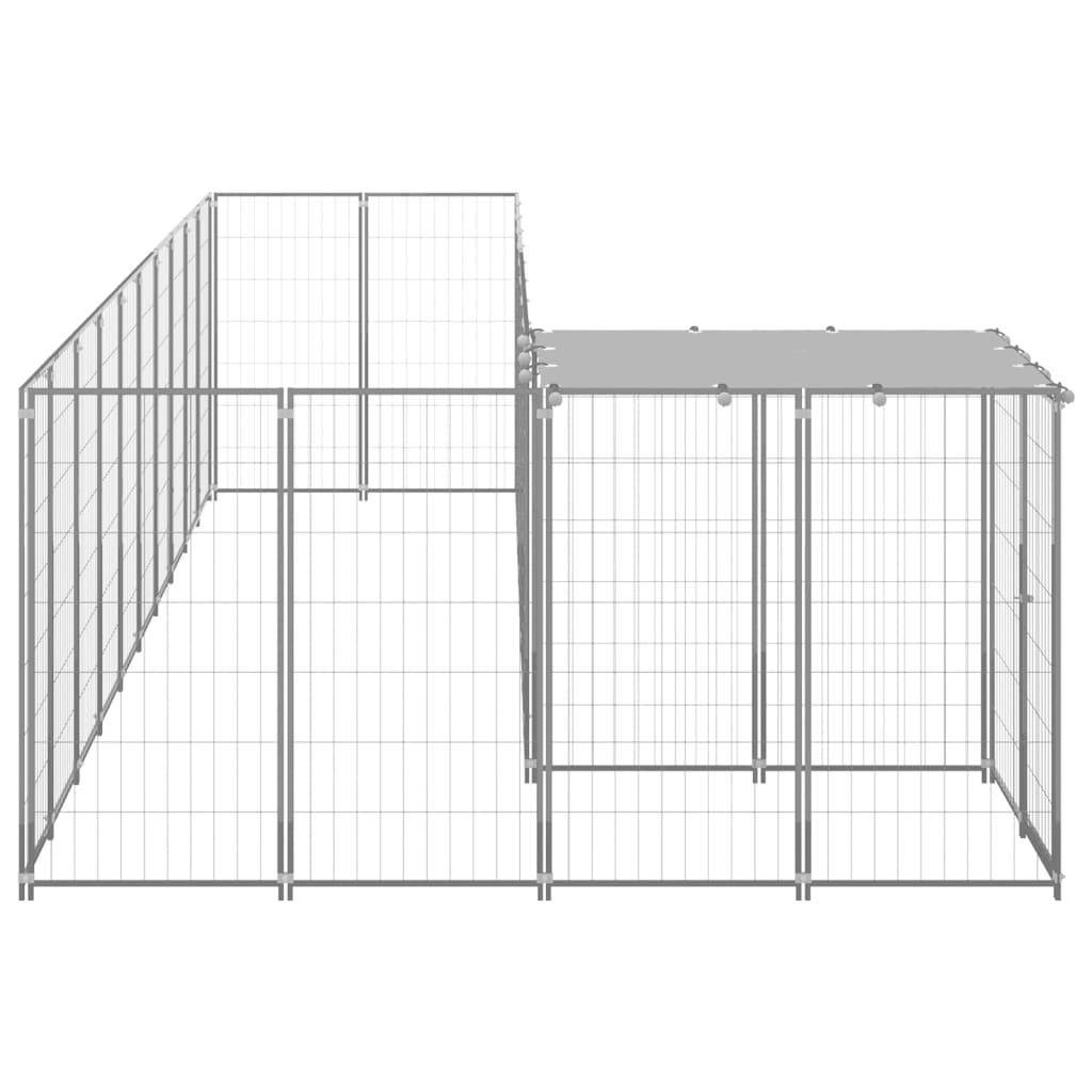 Helloshop26 - Chenil extérieur cage enclos parc animaux chien argenté 7,26 m² acier - Imagen 4