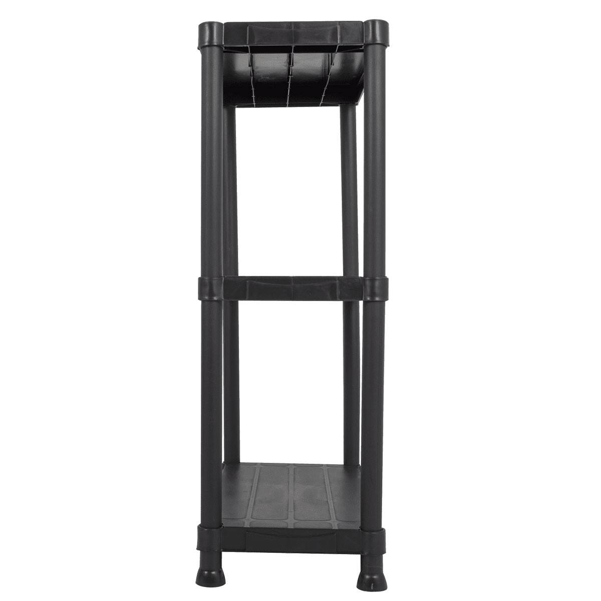 Etagère résine Noire 3 tablettes L61xP31xH95 cm Charge 30kg par étage ITOOLS - Imagen 2