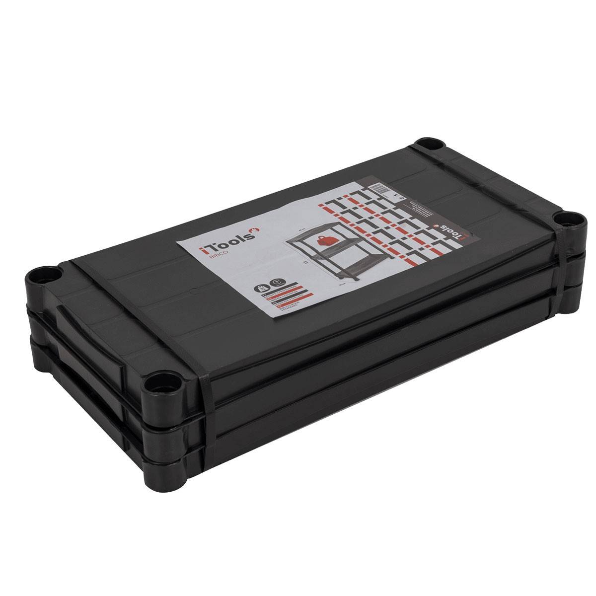 Etagère résine Noire 3 tablettes L61xP31xH95 cm Charge 30kg par étage ITOOLS - Imagen 3