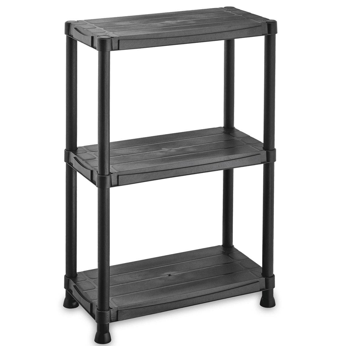 Etagère résine Noire 3 tablettes L61xP31xH95 cm Charge 30kg par étage ITOOLS - Imagen 1