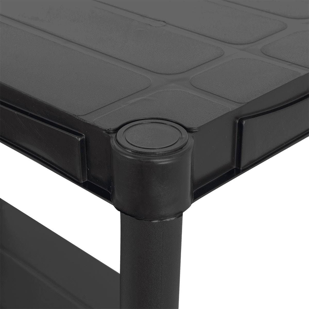 Etagère résine Noire 3 tablettes L61xP31xH95 cm Charge 30kg par étage ITOOLS - Imagen 5