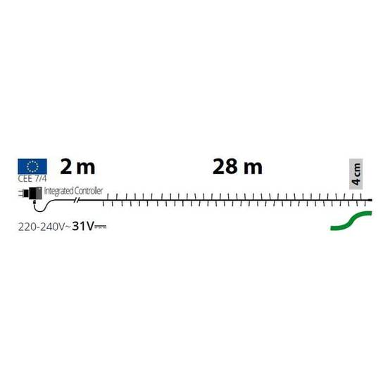 Guirlande led 28M 700 LED multicolore 8 jeux de lumière mémoire câble vert extérieur Lotti - Image 2