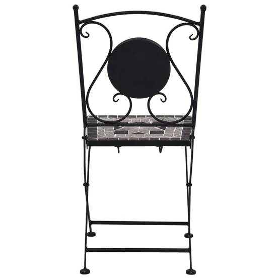 Mobilier de bistro 3 pcs | Mobilier d'extérieur mosaïque Carreaux céramiques Gris Maison Chic - Image 6