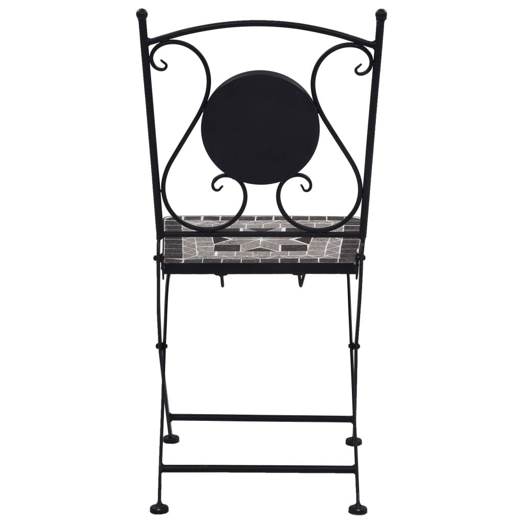 Mobilier de bistro 3 pcs | Mobilier d'extérieur mosaïque Carreaux céramiques Gris Maison Chic - Image 6
