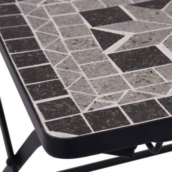 Mobilier de bistro 3 pcs | Mobilier d'extérieur mosaïque Carreaux céramiques Gris Maison Chic - Image 10