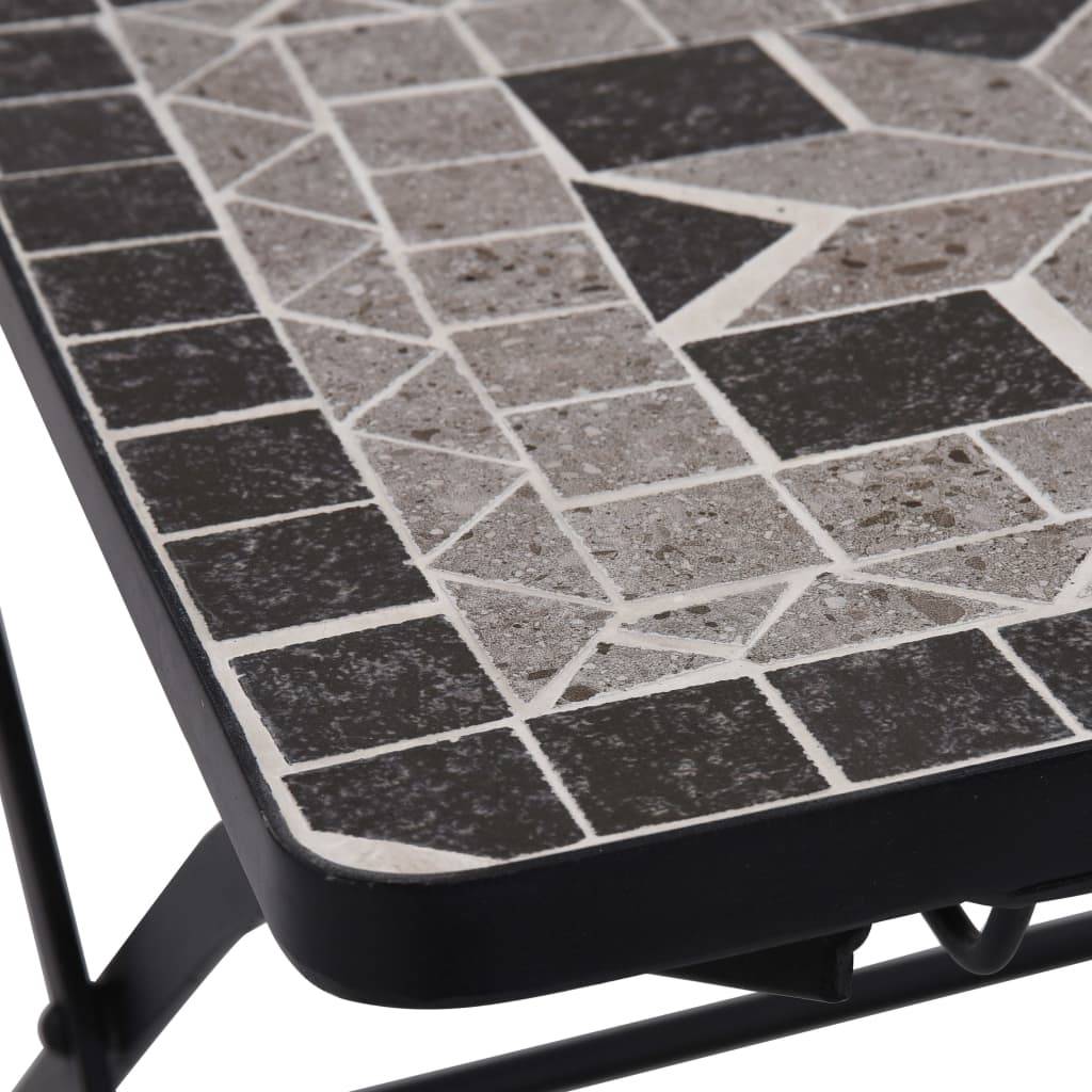 Mobilier de bistro 3 pcs | Mobilier d'extérieur mosaïque Carreaux céramiques Gris Maison Chic - Image 10