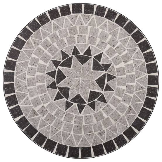 Mobilier de bistro 3 pcs | Mobilier d'extérieur mosaïque Carreaux céramiques Gris Maison Chic - Image 5