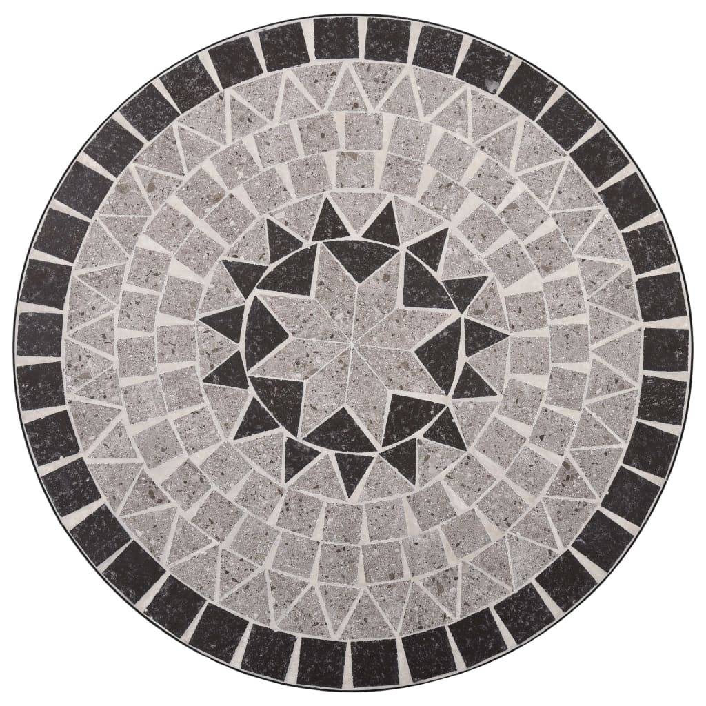 Mobilier de bistro 3 pcs | Mobilier d'extérieur mosaïque Carreaux céramiques Gris Maison Chic - Image 5
