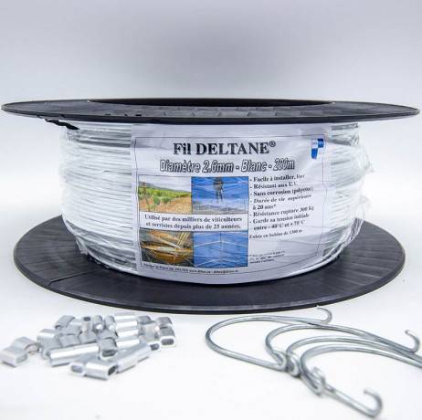 Plastidis - Kit fil Deltex pour renfort structure, Crochet fil de fer Ø 32 mm avec boucle - Imagen 1