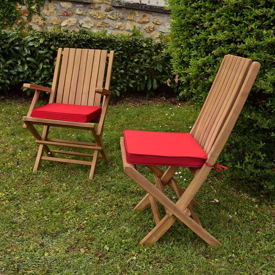 Coussin Rouge pour chaises et fauteuils pliants - TECK'Attitude - Imagen 2