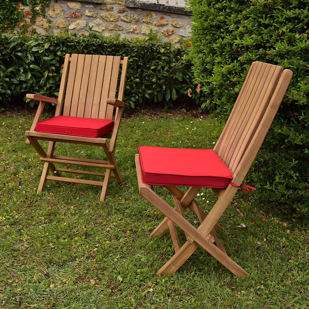 Coussin Rouge pour chaises et fauteuils pliants - TECK'Attitude - Imagen 2