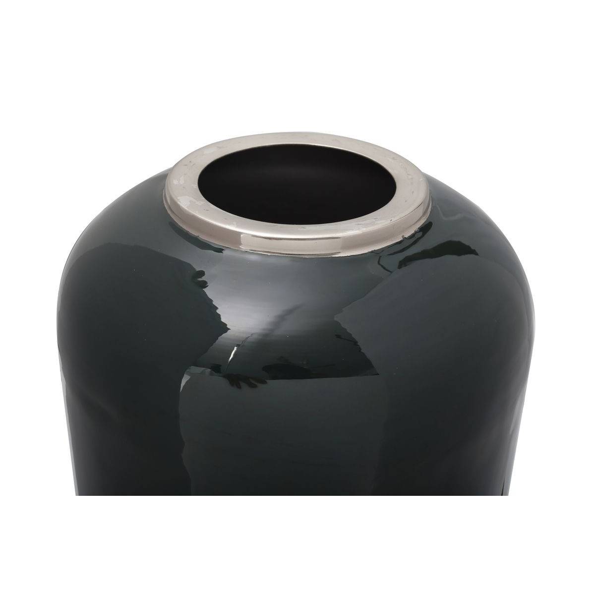Vase Rond Déco "Somyu" 48cm Vert & Argent - Image 2