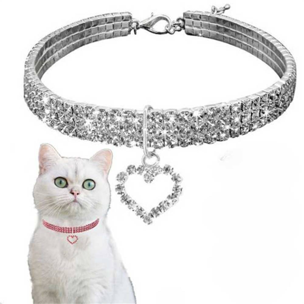 Collier en strass avec cœur pour chats DtopbuyAge - Image 2
