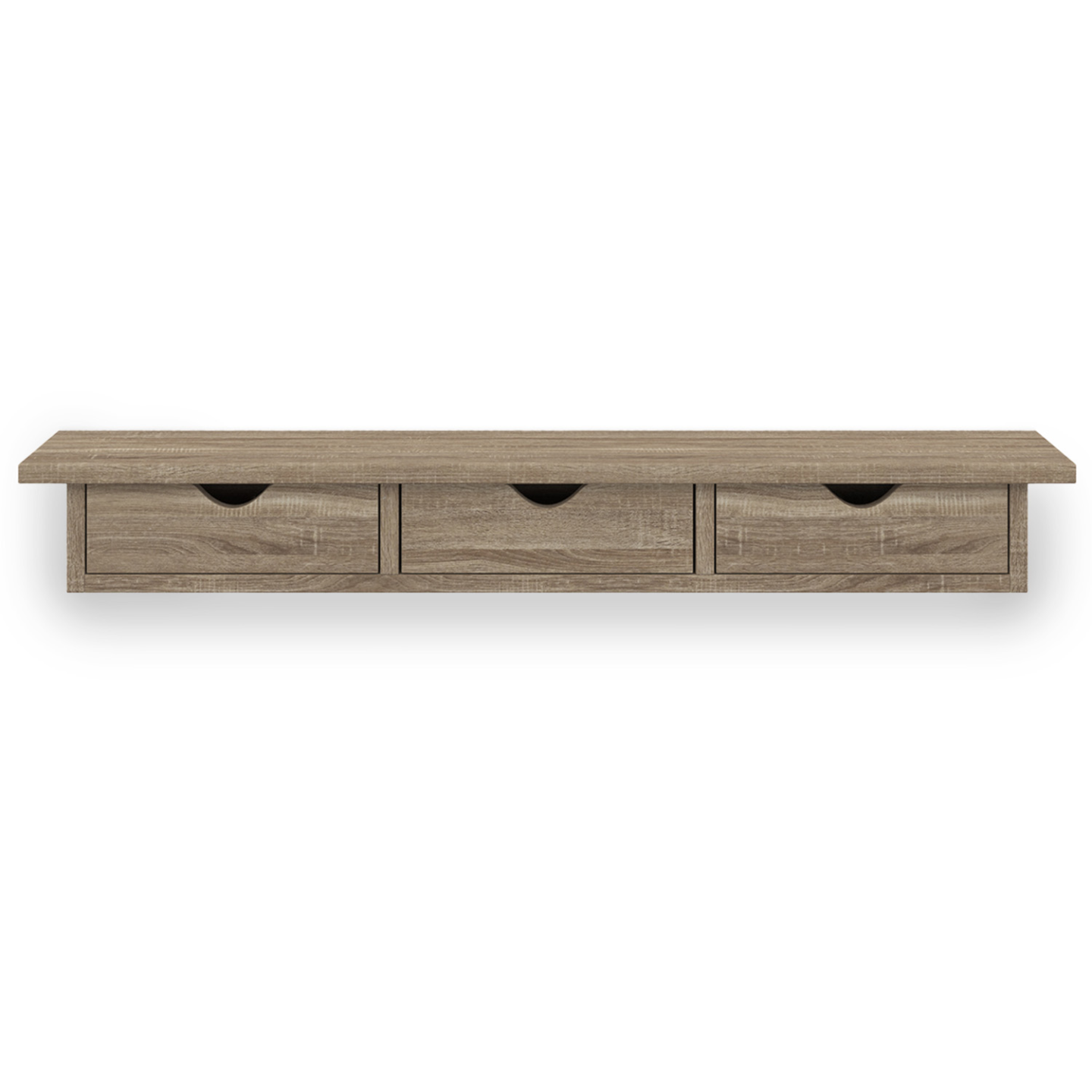 IDMARKET - Etagère murale console d'entrée LISE 3 tiroirs façon hêtre - Image 3