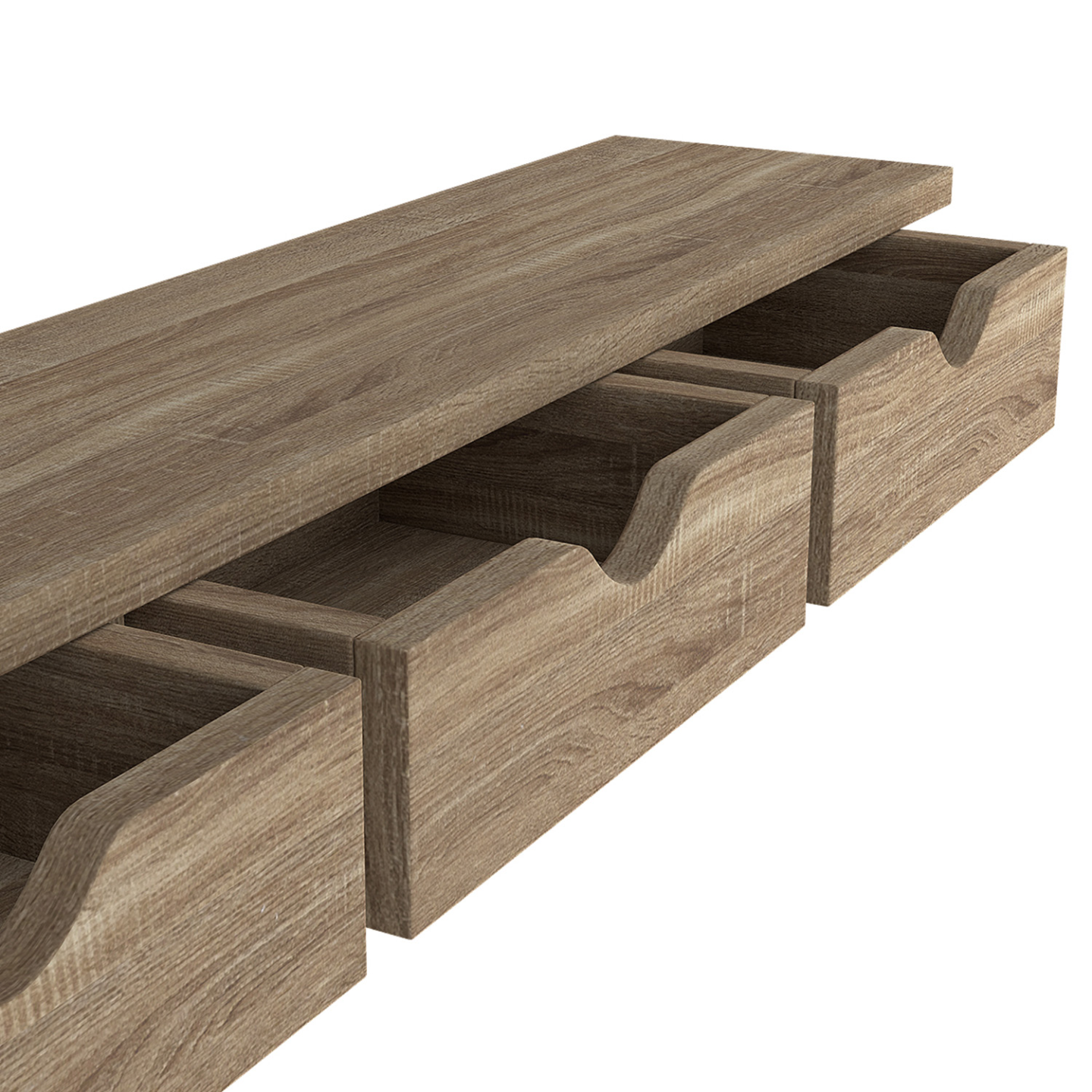 IDMARKET - Etagère murale console d'entrée LISE 3 tiroirs façon hêtre - Image 6