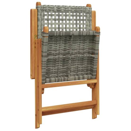 Chaises de jardin lot de 2 gris bois massif d'acacia et rotin 57 x 70 x 109 cm - PANGIVO - Image 8