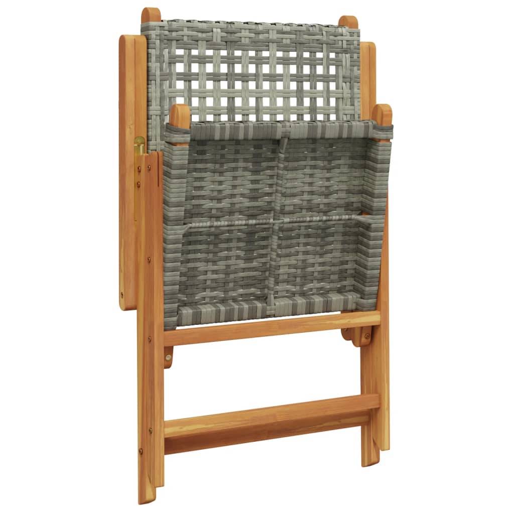 Chaises de jardin lot de 2 gris bois massif d'acacia et rotin 57 x 70 x 109 cm - PANGIVO - Image 8