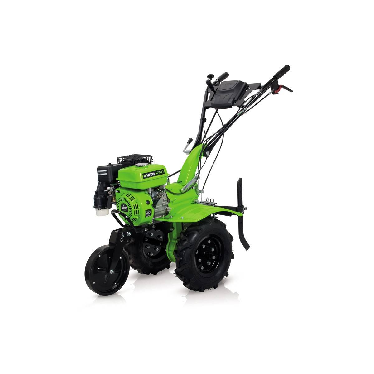 Motoculteur à essence 5200 W 213 cm³ 7CV 4T + Fraise + Remorque 242 x 100 x 127 cm VITO - Imagen 2