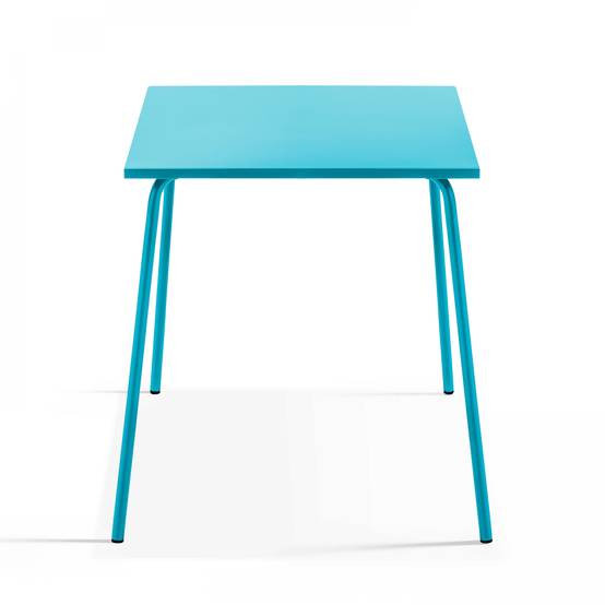 Oviala - Ensemble table de terrasse et 4 chaises en métal bleu Palavas - Oviala - Imagen 3