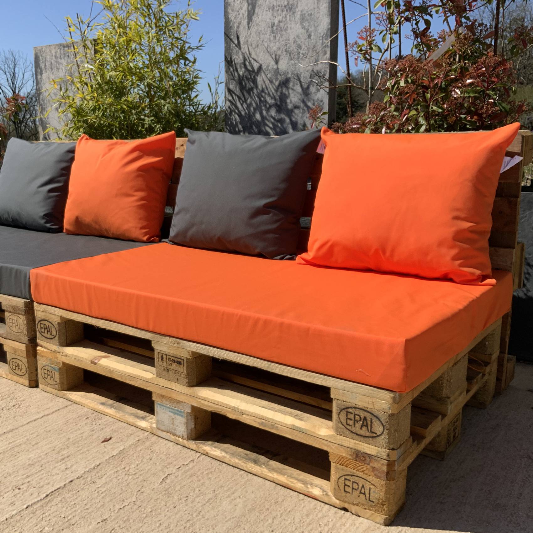 Home Maison - Ensemble de coussins palette en tissus téflon supérieur - HOME MAISON - Polyester - Orange - Image 3