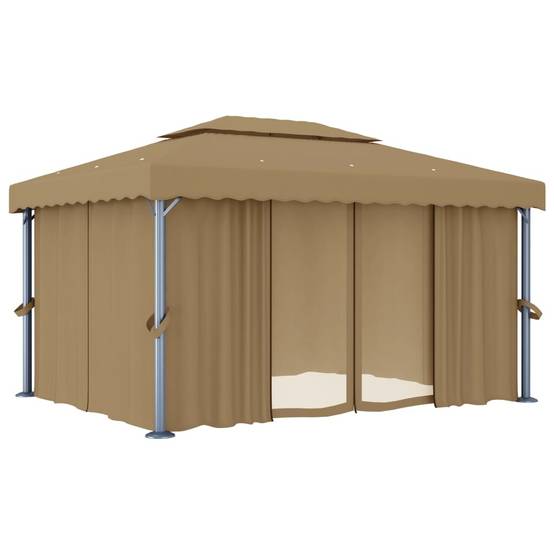 Tonnelle Aluminium Taupe 4 x 3 x 2.64 m - PANGIVO - Image 2