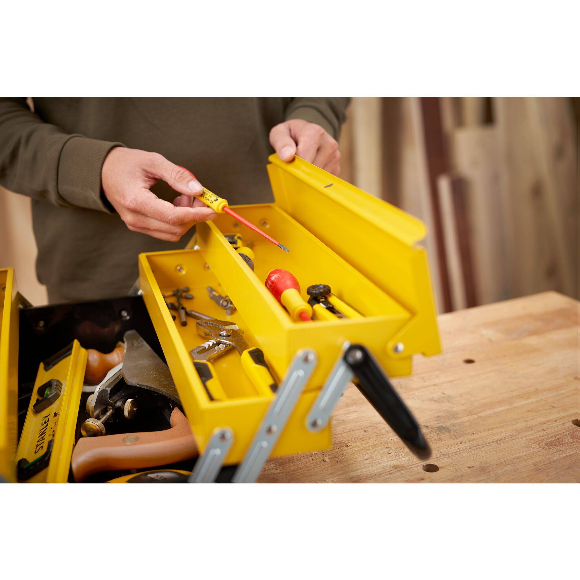 stanley - Boîte à Outils - Métal - Grand Volume - 45 x 20,8 x 20,8 cm - STANLEY, 1-94-738 - Image 6