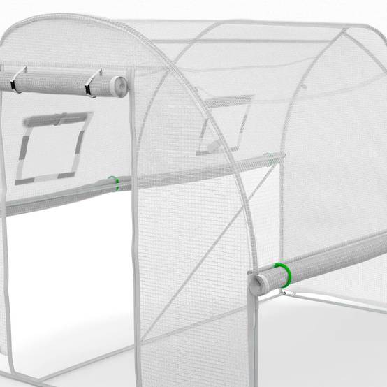 IDMARKET - Bâche de rechange pour serre de jardin tunnel 6m² 3 x 2 x 2 m anti-UV avec porte et fenêtres ROMA blanche toutes saisons - Image 4