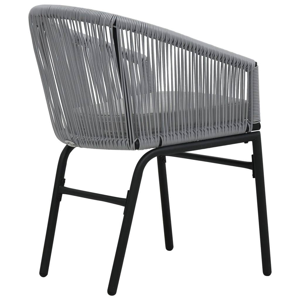 Vidaxl - Ensemble de bistro 3 pcs avec coussins Rotin PE Gris vidaXL 48140 - Imagen 8
