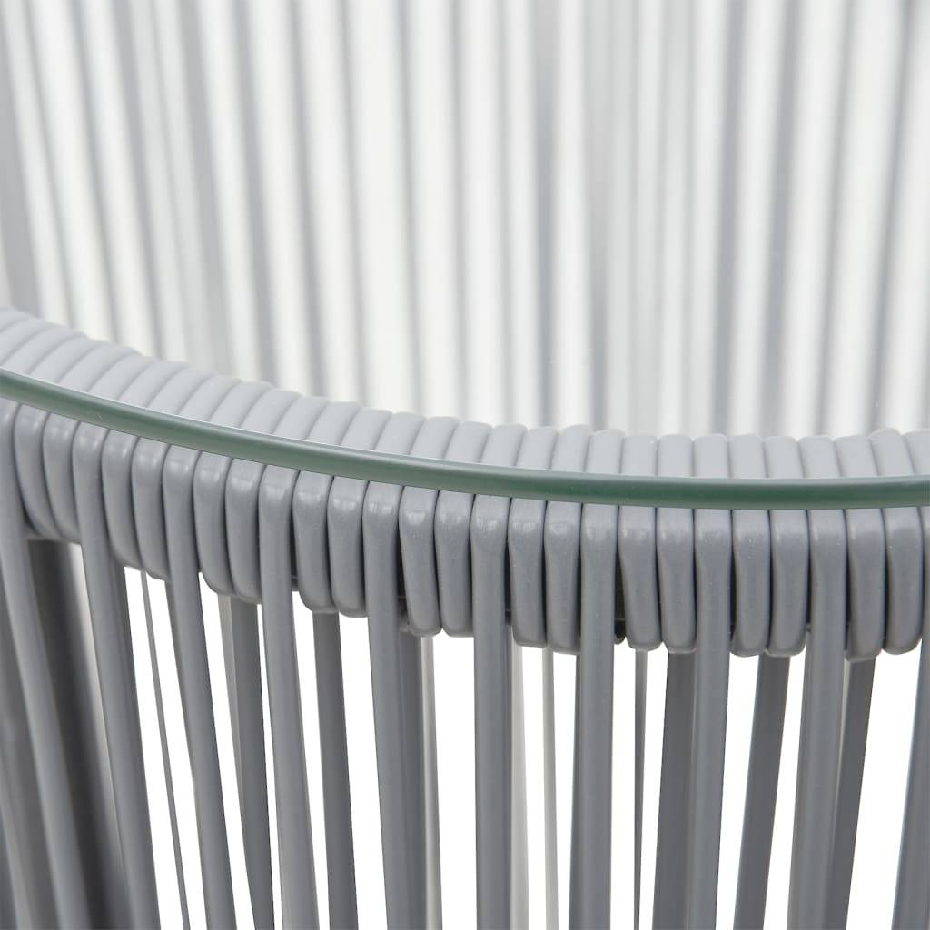 Vidaxl - Ensemble de bistro 3 pcs avec coussins Rotin PE Gris vidaXL 48140 - Imagen 4