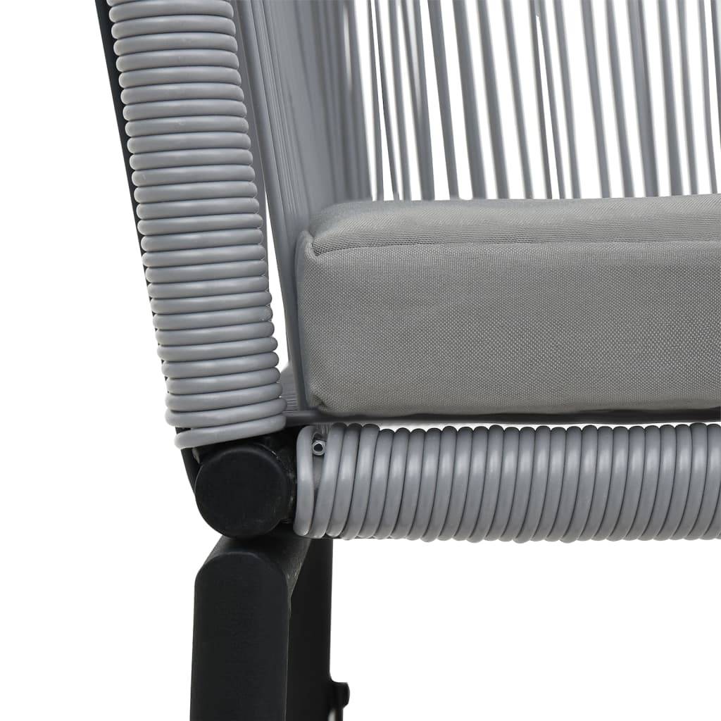 Vidaxl - Ensemble de bistro 3 pcs avec coussins Rotin PE Gris vidaXL 48140 - Imagen 5