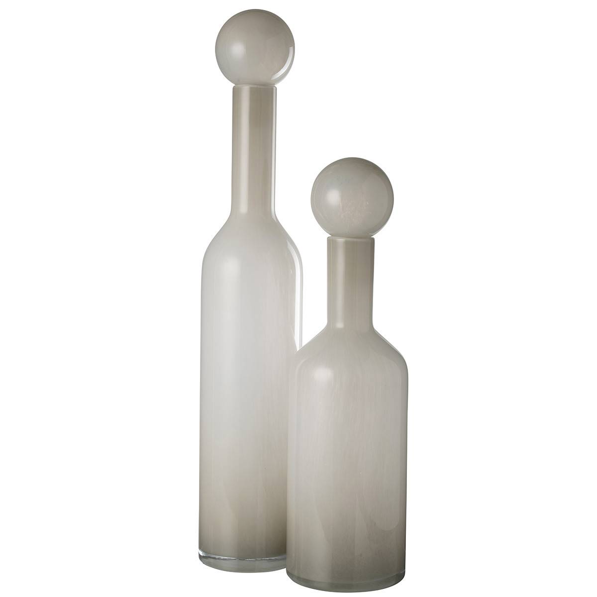 J-Line - Vase Bouteille Bouchon en Verre "Doyle" 75cm Gris - Image 3