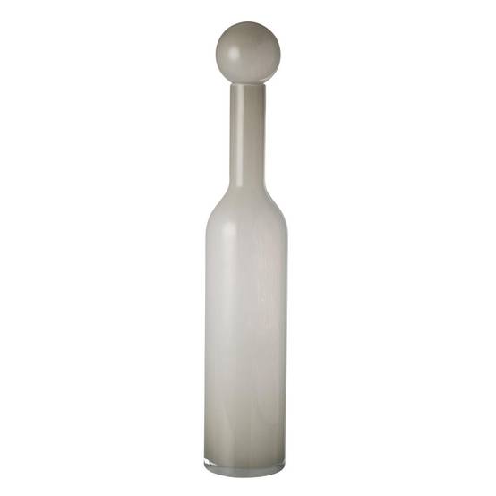 J-Line - Vase Bouteille Bouchon en Verre "Doyle" 75cm Gris - Image 1