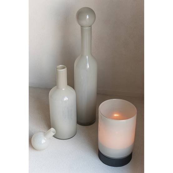 J-Line - Vase Bouteille Bouchon en Verre "Doyle" 75cm Gris - Image 5