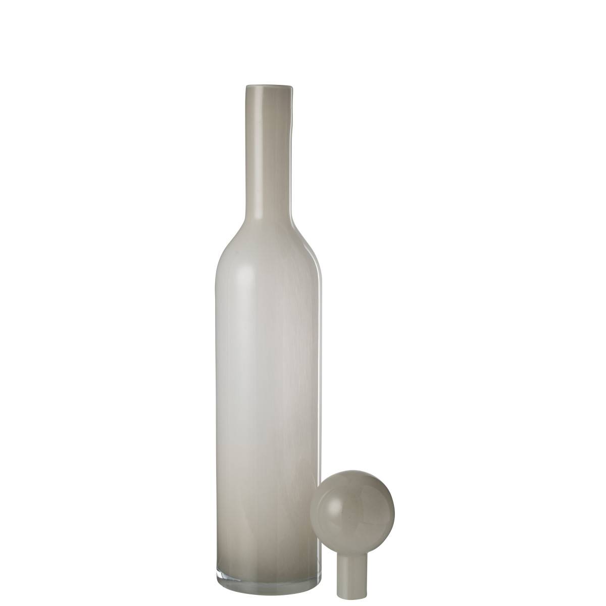 J-Line - Vase Bouteille Bouchon en Verre "Doyle" 75cm Gris - Image 2