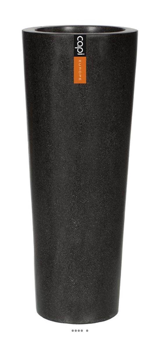 Artificielles - Bac en pures Fibres Baya Ext. Rond évasé D 40 x H100 cm Noir - dimhaut: H 100 cm - couleur: Noir