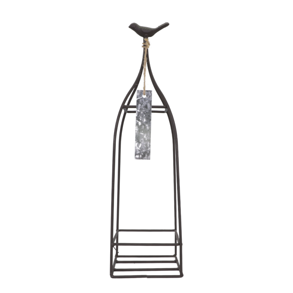 Jardinière extérieure pot fleurs jardin métal gris 10x10x37cm Chemin de campagne