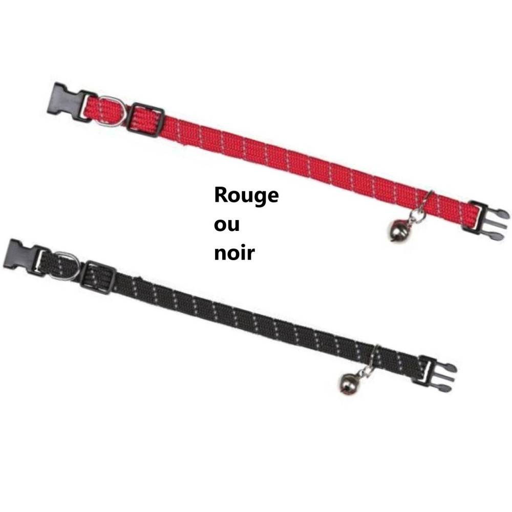 animallparadise - 1 Collier en nylon élastique avec bandes réfléchissantes, couleur aléatoire pour grand chat - Image 2
