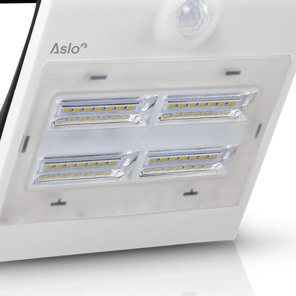 Projecteur Led Mural Batterie lithium 2Ah - 3.7V Solaire BLANC Détecteur de mouvements  400 Lm ASLO - Imagen 2