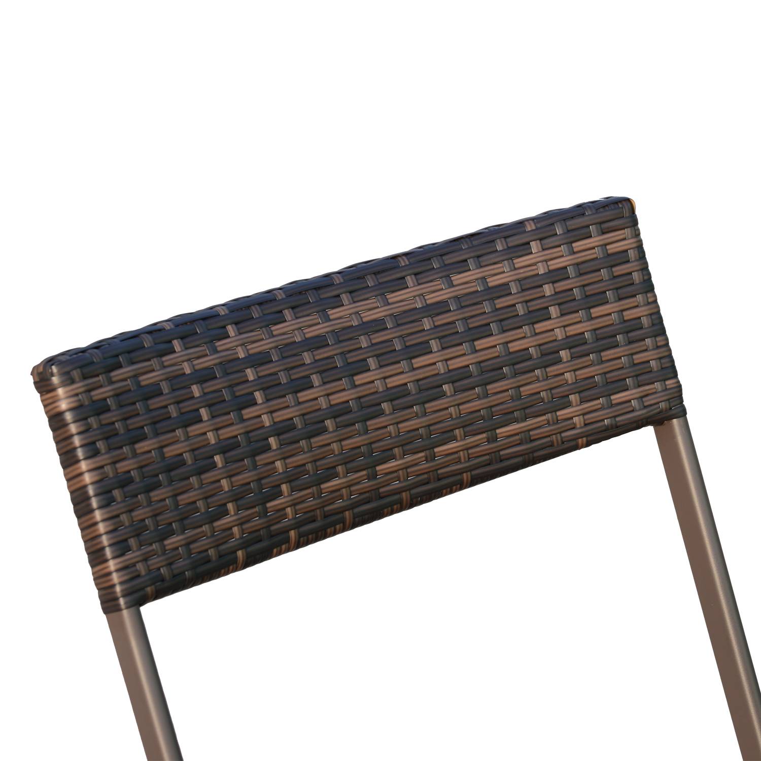 Outsunny - Ensemble meubles de jardin design table carré et chaises pliables résine tressée imitation rotin marron - Outsunny - Imagen 6