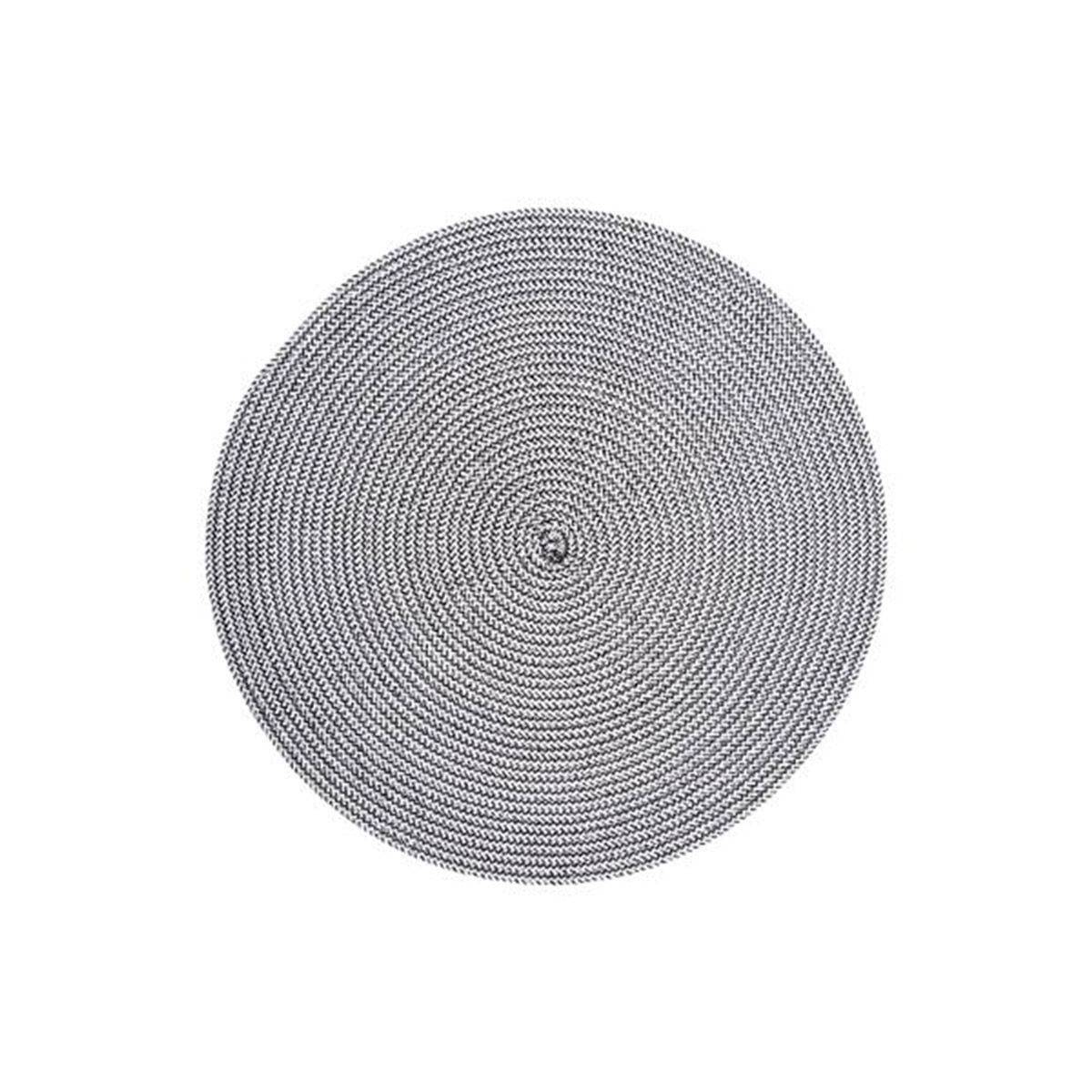 Set de Table Rond "Tressé" 38cm Noir & Blanc - Image 1