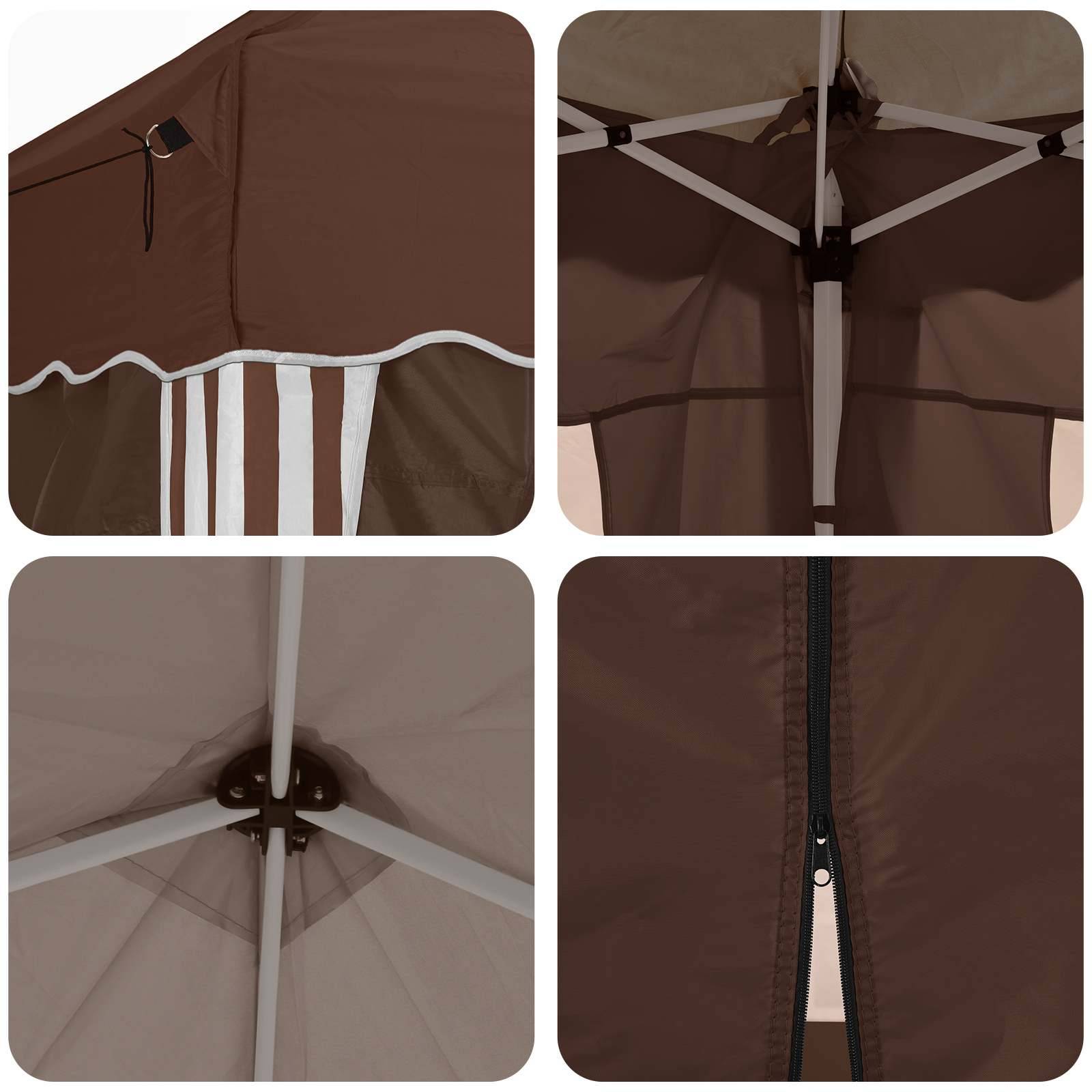 ComfortXL - Tente de réception Pop-up Acier pour grands événements Hauteur réglable 6x3m Marron - ComfortXL Outdoor Living - Image 2