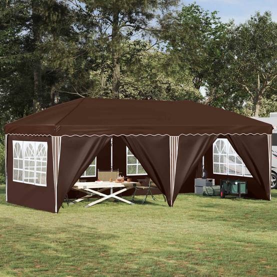 ComfortXL - Tente de réception Pop-up Acier pour grands événements Hauteur réglable 6x3m Marron - ComfortXL Outdoor Living - Image 1