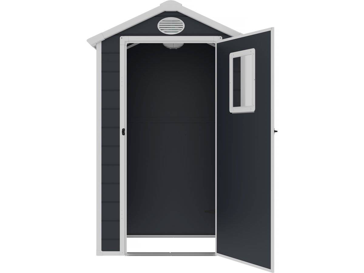 Abri De Jardin Résine "texas" - Kit D'ancrage Inclus - 1.34 M² - Anthracite -habitat Et Jardin - Imagen 4