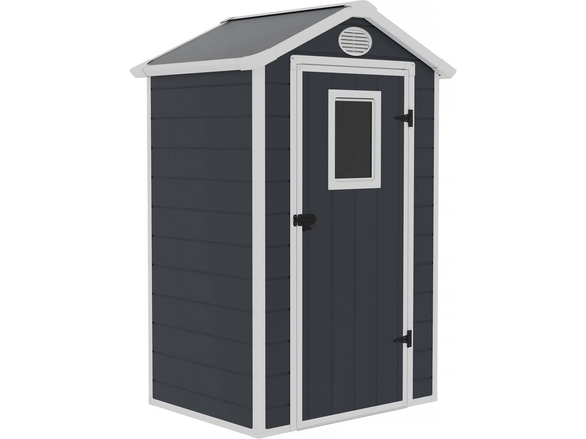 Abri De Jardin Résine "texas" - Kit D'ancrage Inclus - 1.34 M² - Anthracite -habitat Et Jardin - Imagen 1