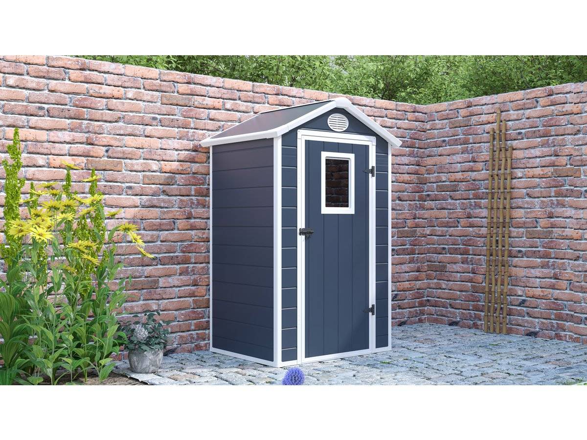 Abri De Jardin Résine "texas" - Kit D'ancrage Inclus - 1.34 M² - Anthracite -habitat Et Jardin - Imagen 2