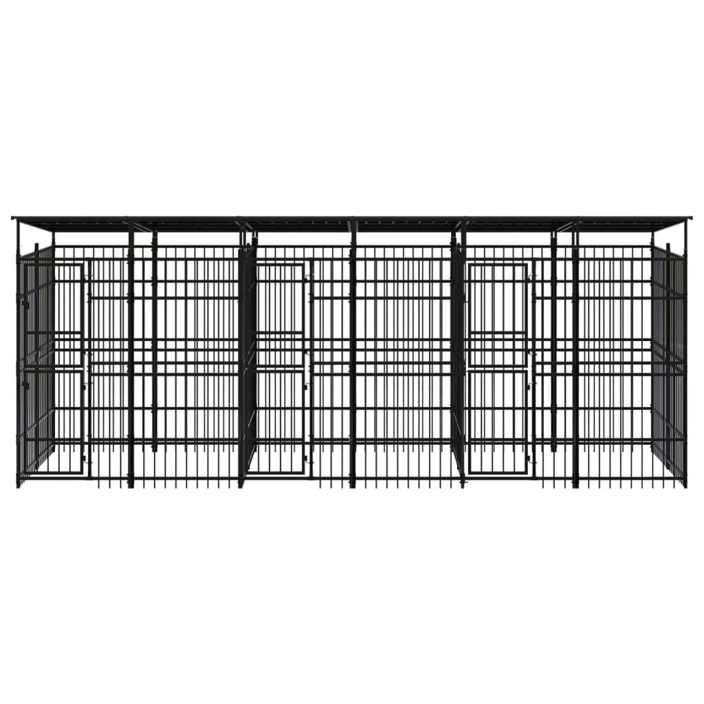 Vidaxl - Chenil d'extérieur avec toit pour chiens Acier 11,06 m² vidaXL 3098015 - Imagen 2