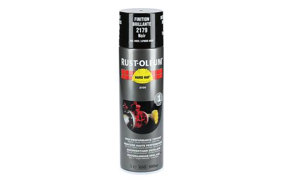Couche de finition Hard Hat Ral-couleurs noir foncé RAL 9005 500ml - RUST-OLEUM - 2179 - Image 2