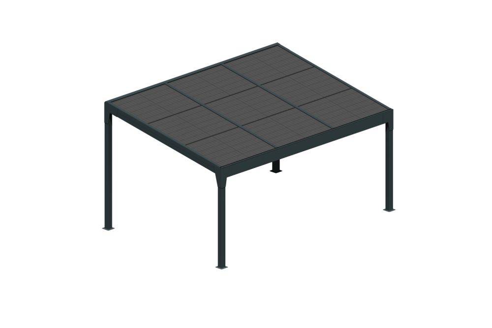 Ombrazur - Carport solaire ENERGY 1 pente Gris anthracite 3,617x3,515m 2400W OMBRAZUR - Imagen 1