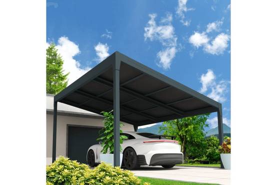 Ombrazur - Carport solaire ENERGY 1 pente Gris anthracite 3,617x3,515m 2400W OMBRAZUR - Imagen 2